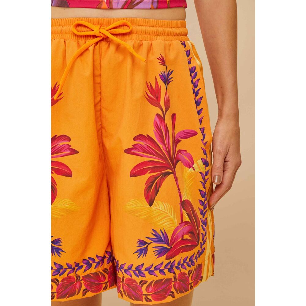 FARM Rio Orange Floral Print Drawstring Shorts - Picture 9 of 10
